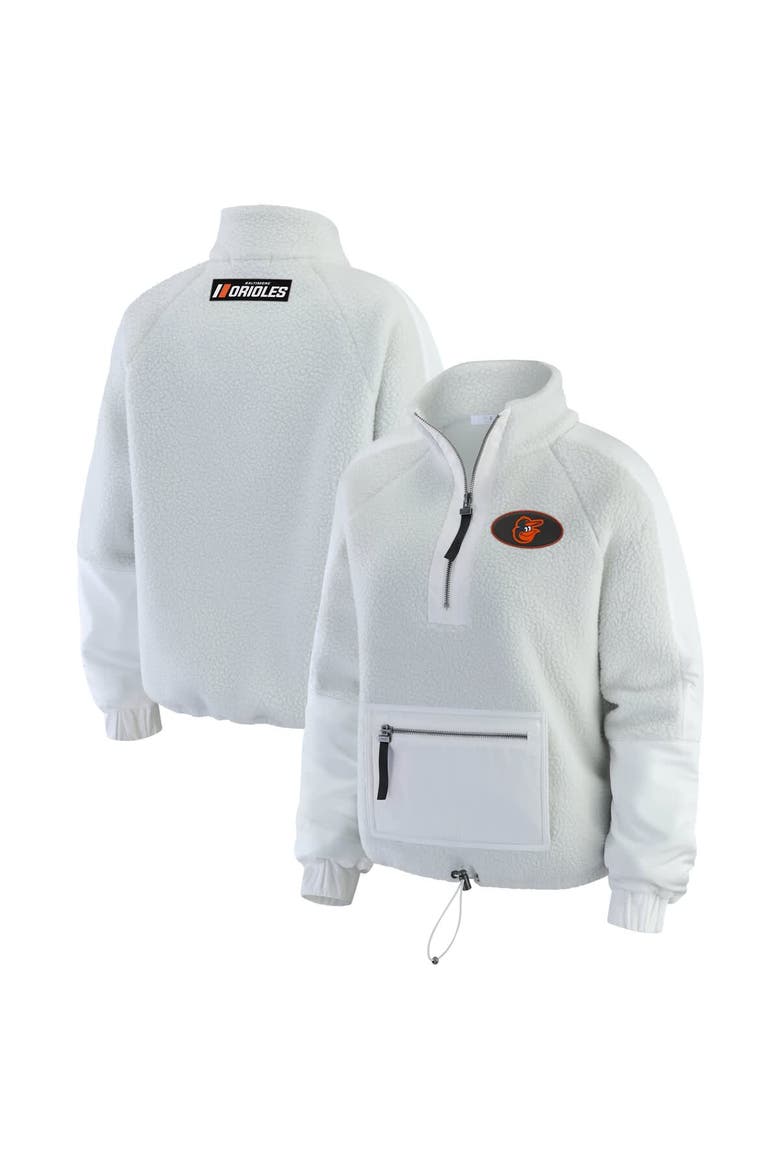 Women's WEAR by Erin Andrews Gray Baltimore Orioles Polar Fleece Quarter-Zip Jacket, Main, color, Gray