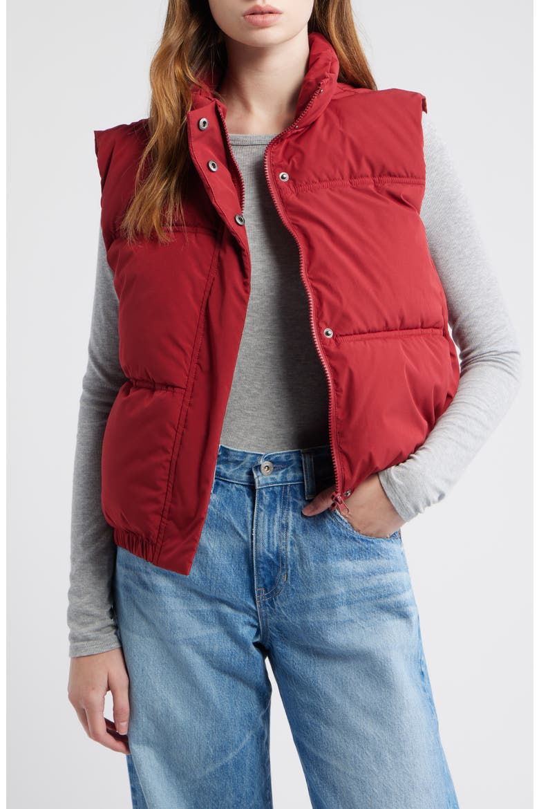 Quilted Puffer Vest, Main, color, SUN DRIED TOMATO