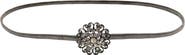 MADISON BEVERLY HILLS Vintage 1970s Silvertone, Gunmetal Floral Rhinestone Buckle