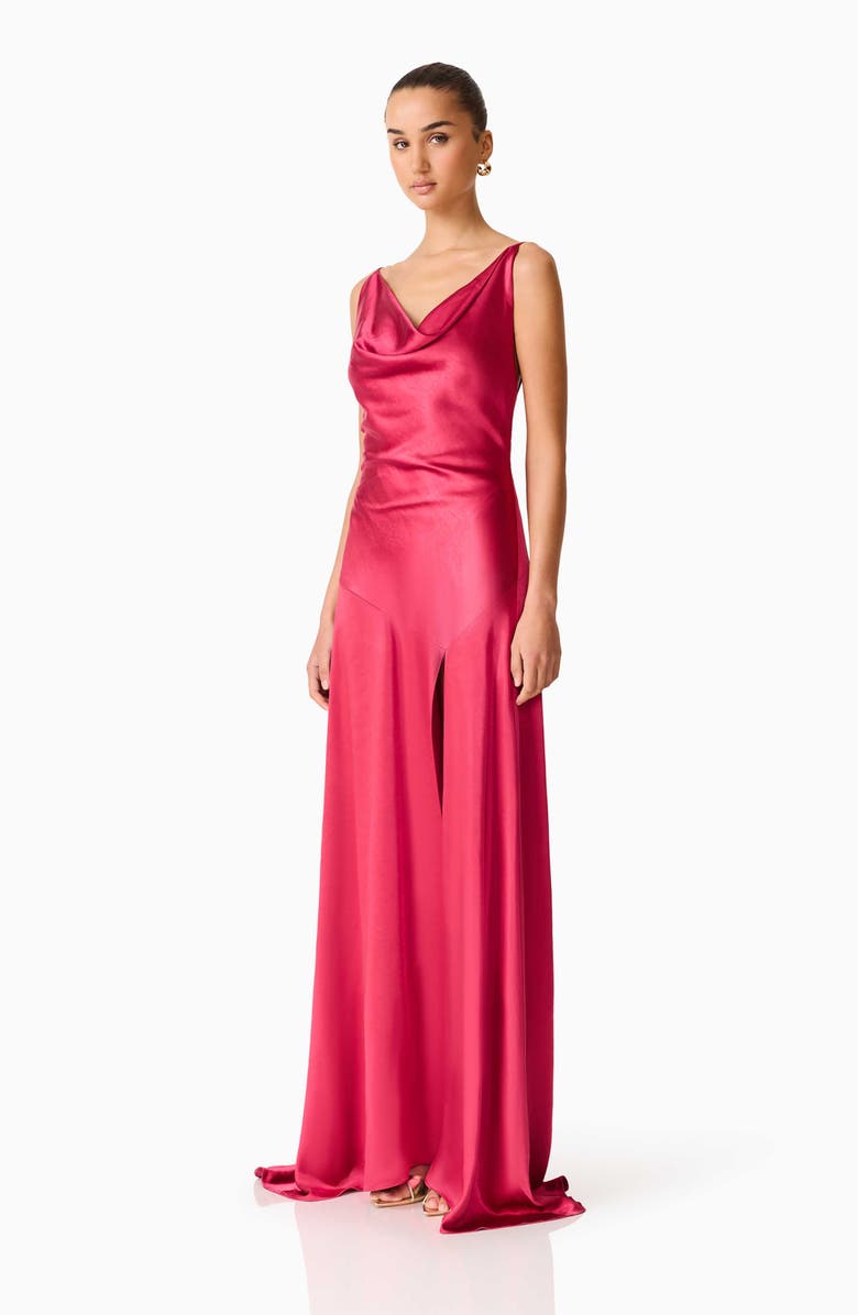 Elliatt Clementine Cowl Neck Evening Gown, Alternate, color, Magenta Pink