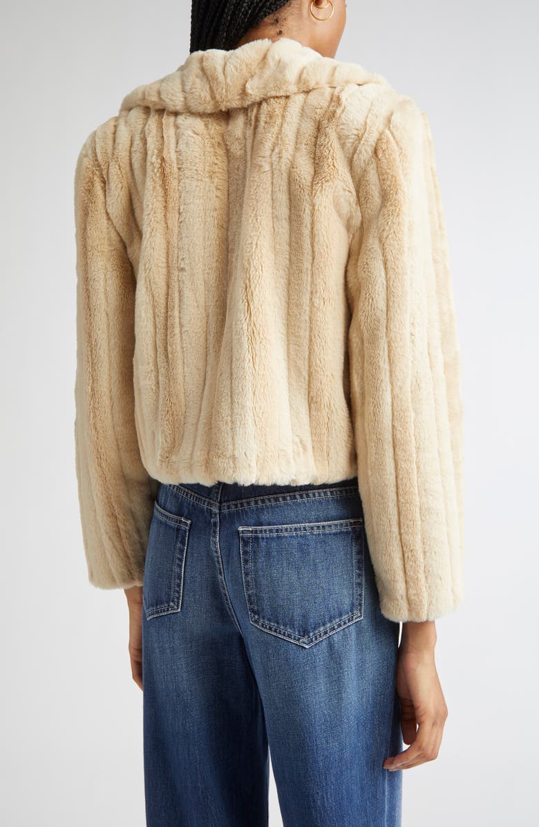 L'AGENCE Davy Crop Faux Fur Jacket, Alternate, color, Latte Striped Fur