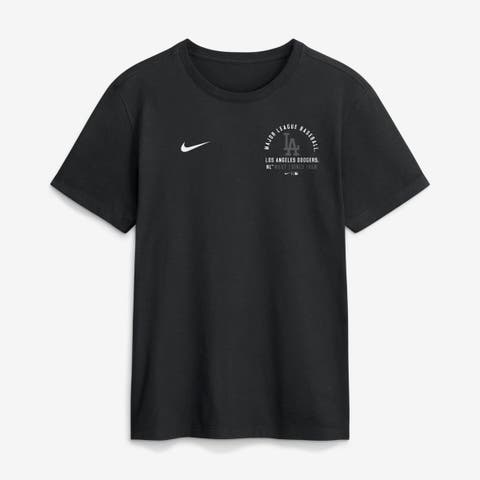 Men's Nike Black Los Angeles Dodgers Split Logo T-Shirt