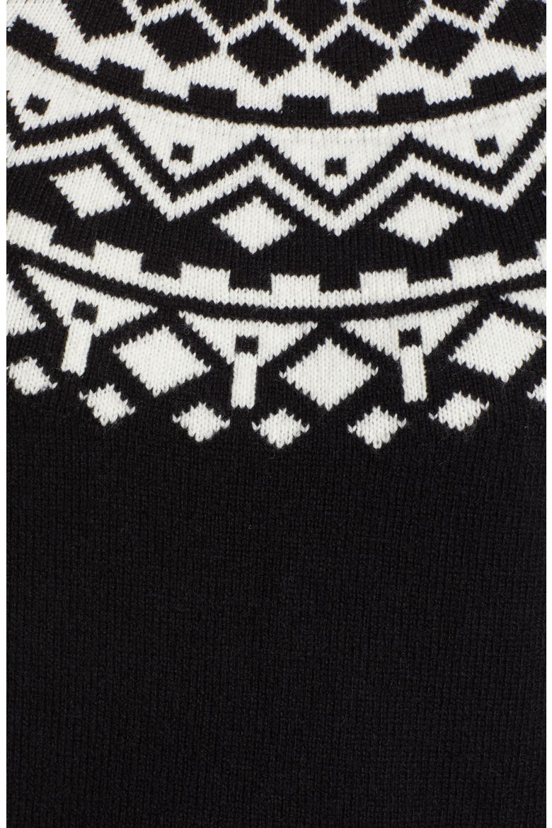 Fair Isle Shrunken Turtleneck Sweater, Alternate, color, BLACK SLOPE SIDE PATTERN