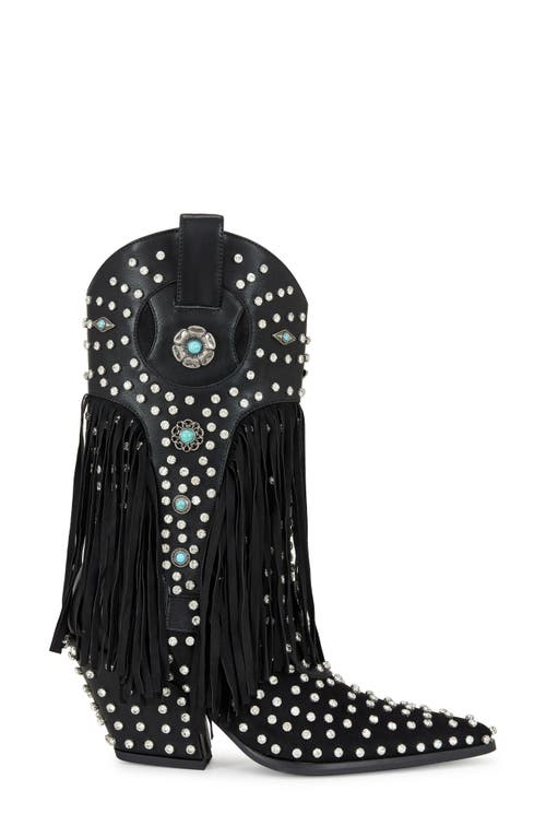 AZALEA WANG AZALEA WANG GREYSON FRINGE & STUD COWBOY BOOT 