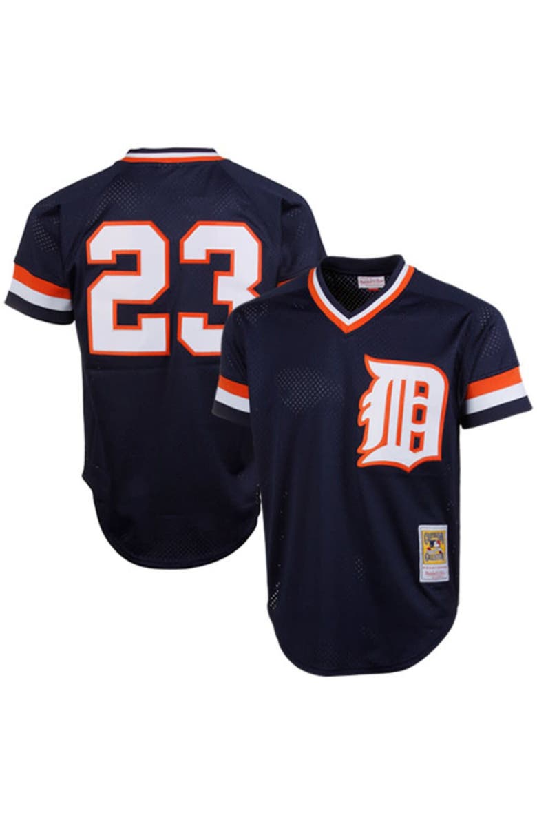 Mitchell & Ness Men' s Mitchell & Ness Kirk Gibson Navy Detroit Tigers 1984 Authentic Cooperstown Collection Mesh Batting Practice Jersey, Alternate, color, 