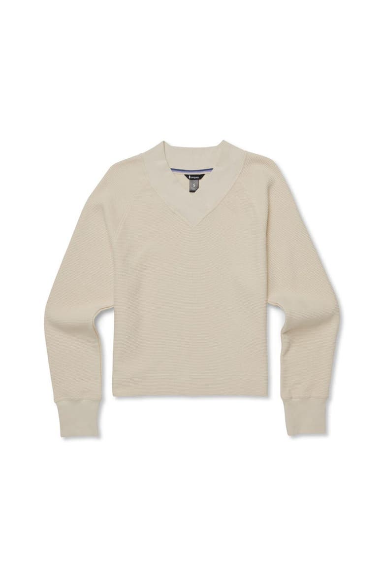 Atajo Long-Sleeve Waffle V-Neck - Women's, Alternate, color, Cream