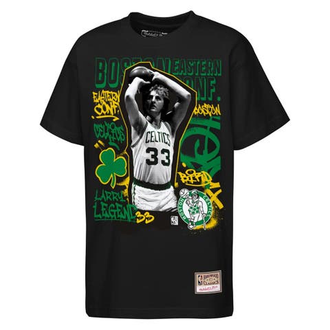 Youth Mitchell & Ness Larry Bird Black Boston Celtics Star Moment T-Shirt
