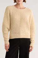 ELIE ELIE TAHARI Textured Dolman Sleeve Cotton Sweater