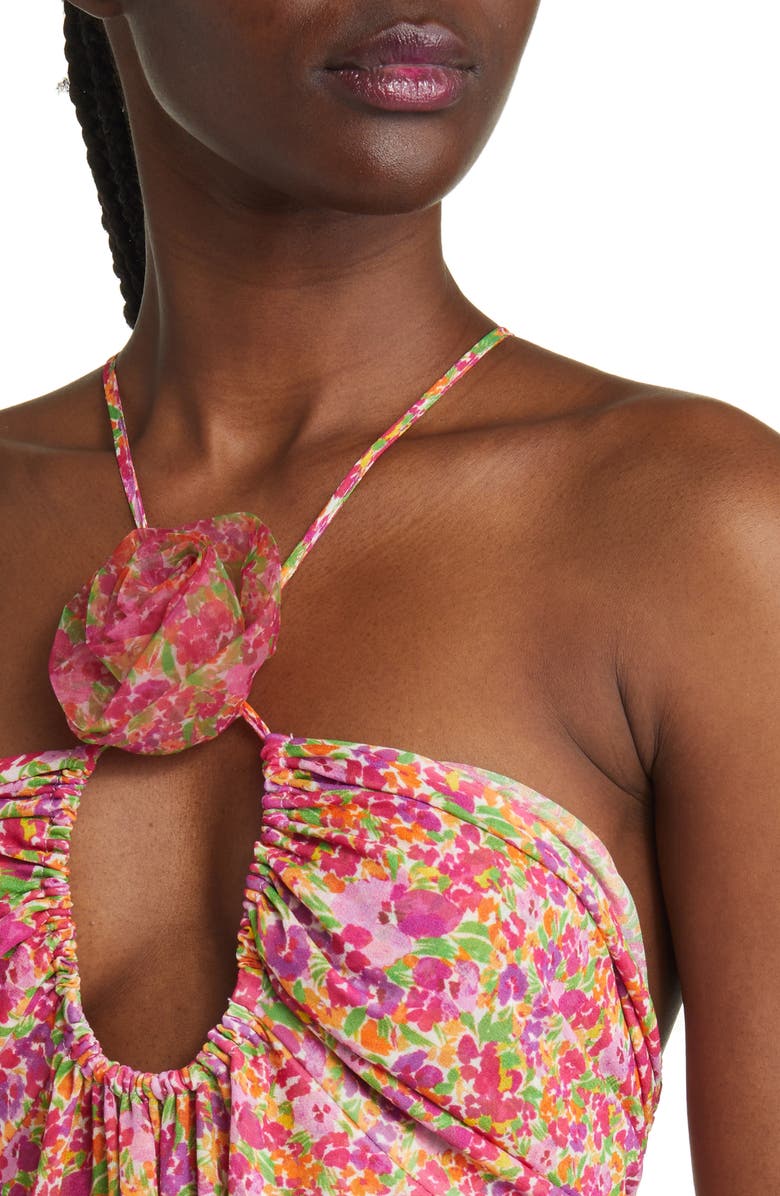 For Love & Lemons Suzette Floral Chiffon Maxi Dress, Alternate, color, 