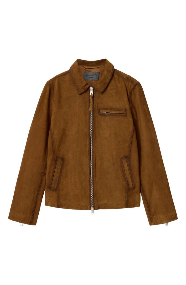 AllSaints Ashwood Suede Jacket, Alternate, color, Tan Brown