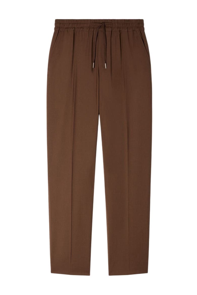 Elasticated straight-leg trousers, Alternate, color, Chocolate