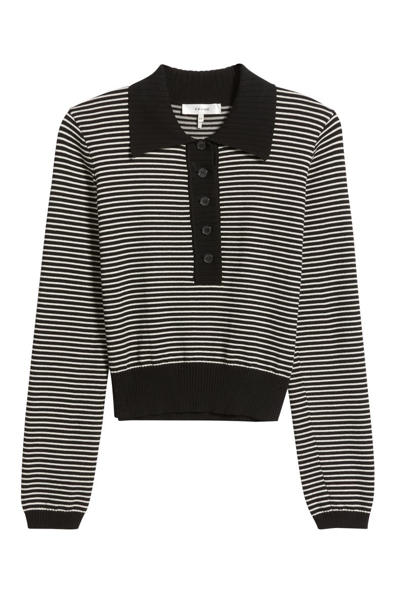 The Graduate Stripe Cotton Polo Sweater, Alternate, color, BLACK MULTI