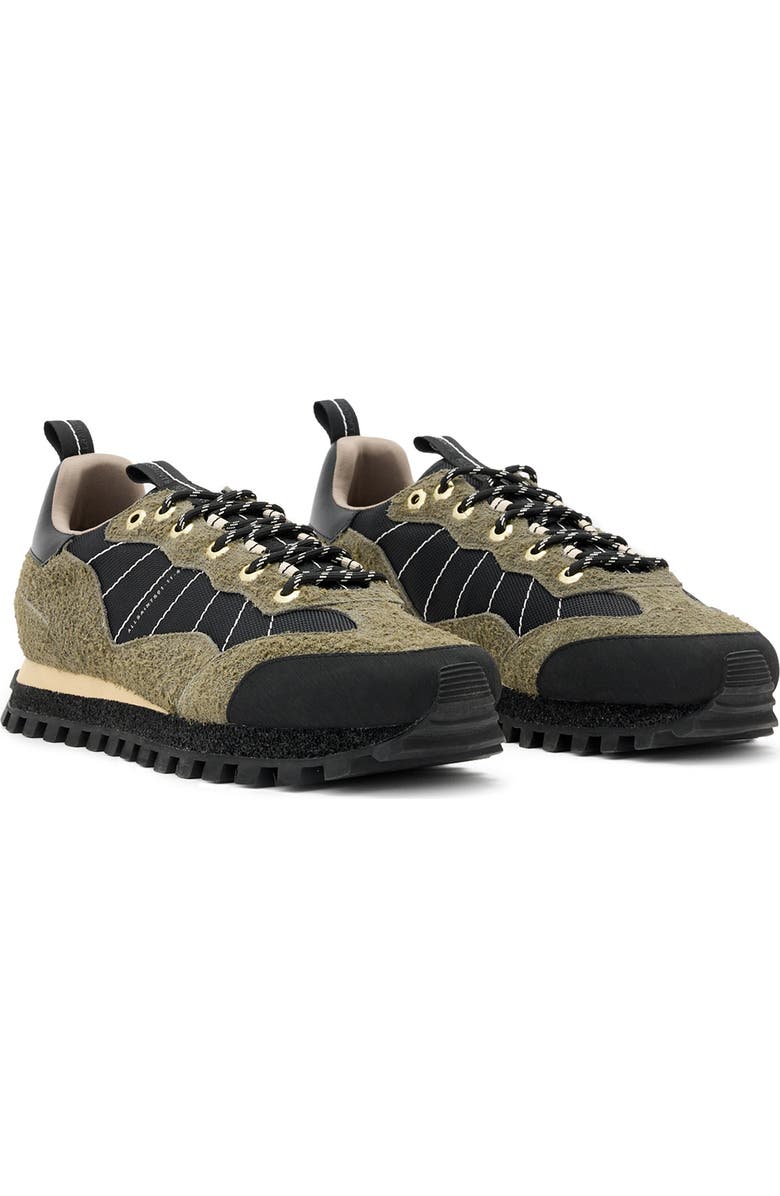 AllSaints Nevis Cleated Sneaker, Main, color, Khaki Green/ Black