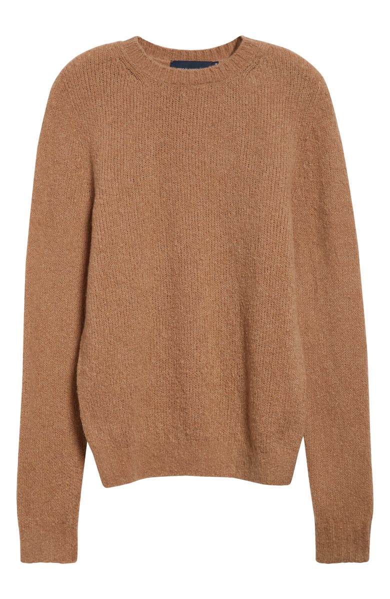 Thom Sweeney Handmade Felted Merino Wool & Cashmere Blend Sweater, Alternate, color, Camel