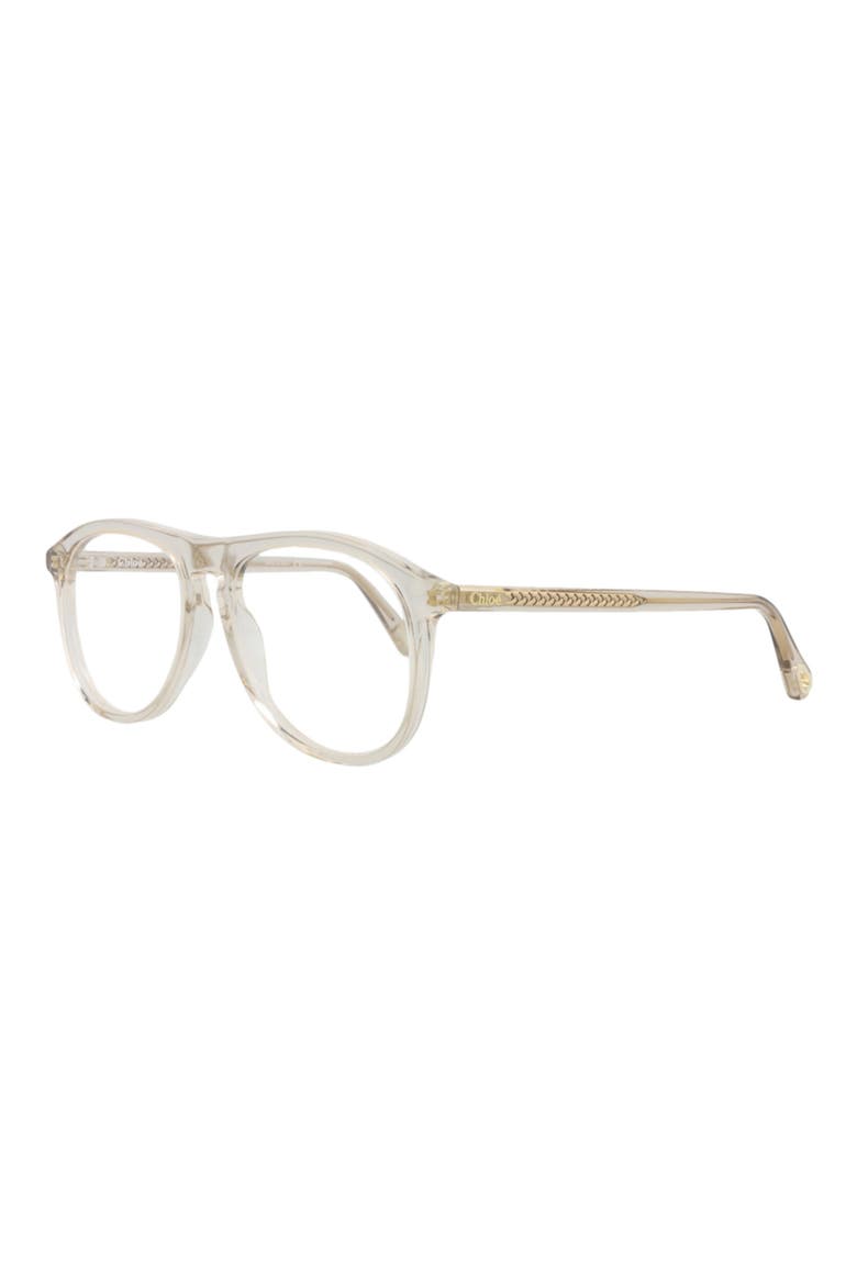54mm Aviator Optical Glasses, Alternate, color, BEIGE BEIGE TRANSPARENT