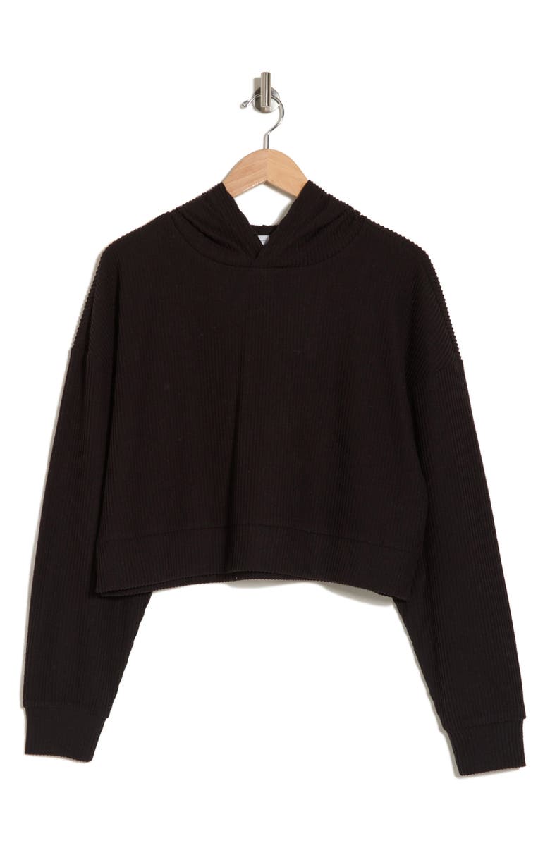 X by Gottex Crop Rib Hoodie, Alternate, color,