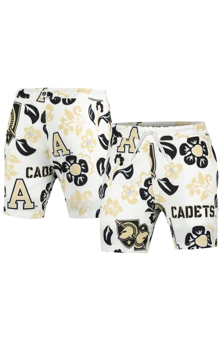 Wes & Willy Men's Wes & Willy  White Army Black Knights Vault Tech Swimming Trunks, Main, color, White