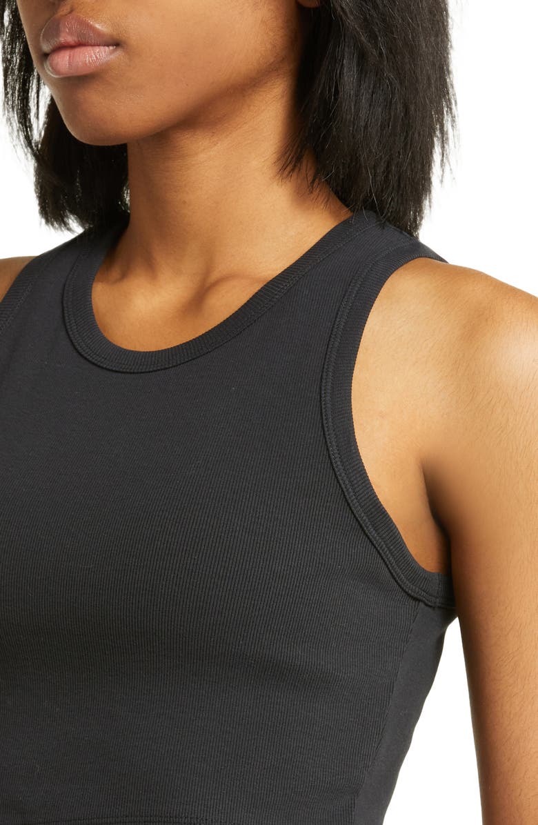Jordan Crop Cotton Blend Tank Top, Alternate, color, Black