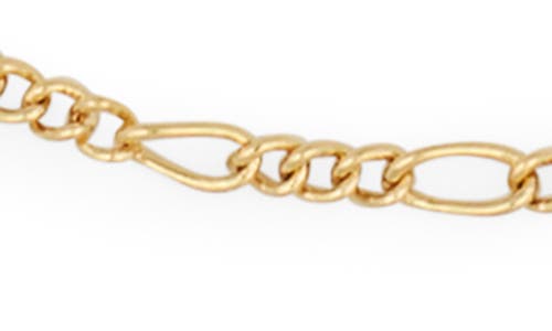 Nordstrom Rack Set Of 2 Baguette Cubic Zirconia & Figaro Chain Anklets In Gold