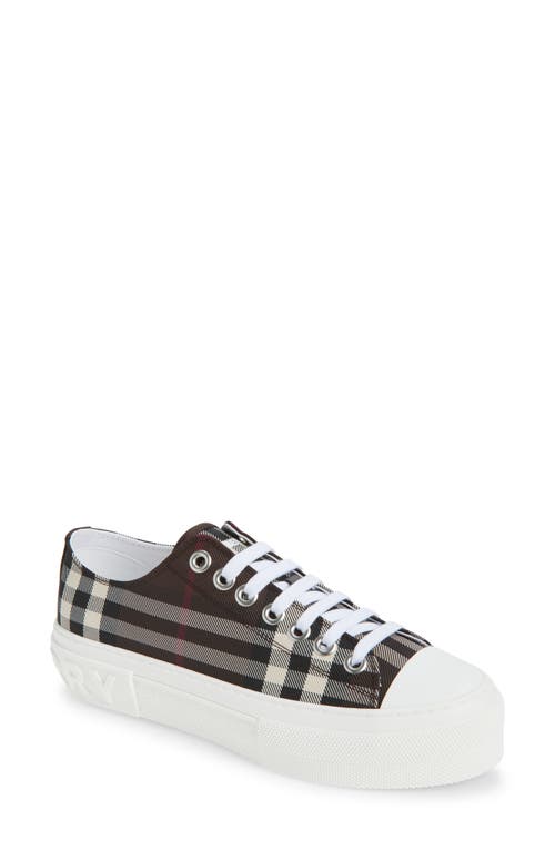Burberry Check-pattern Low-top Sneakers In Brown