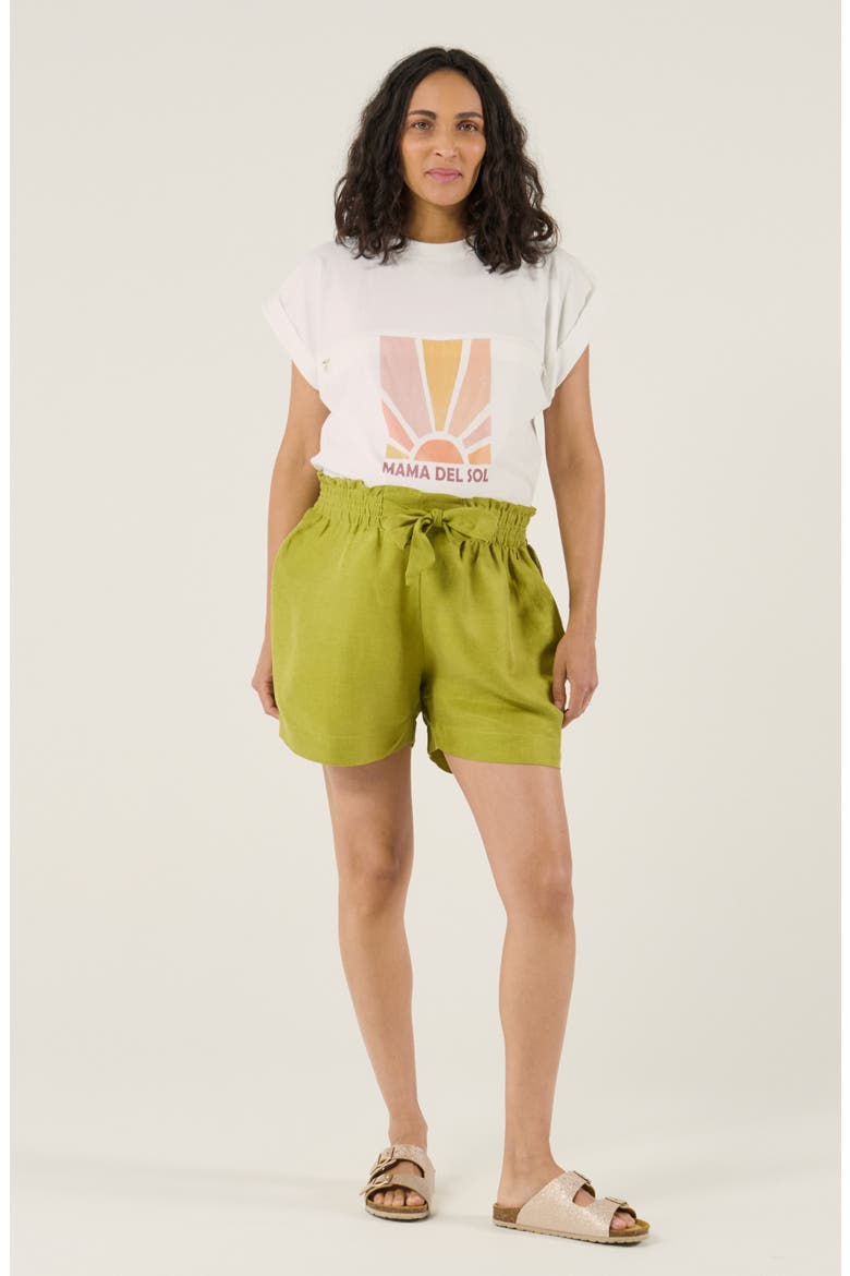 Maternity Twill Smock Shorts Nubie, Alternate, color, Anis