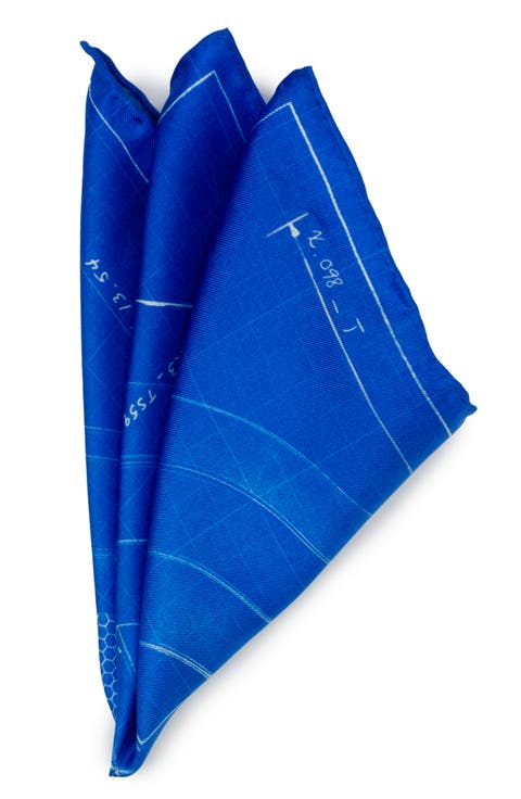Captain America Shield Blueprint Silk Pocket Square