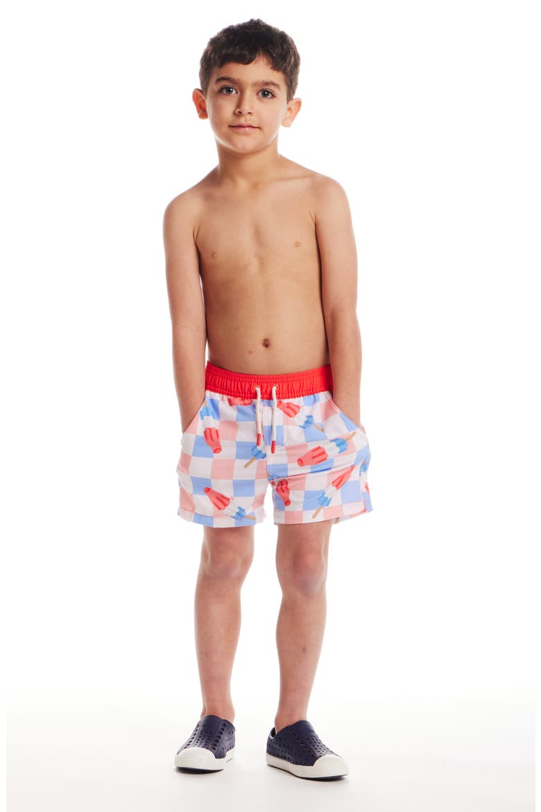Kids' Print Swim Trunks, Alternate, color, ICE POP