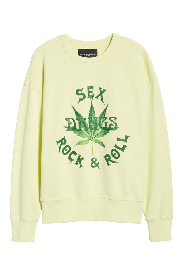 Rock & Roll Crewneck Sweatshirt, Alternate, color, LEMON
