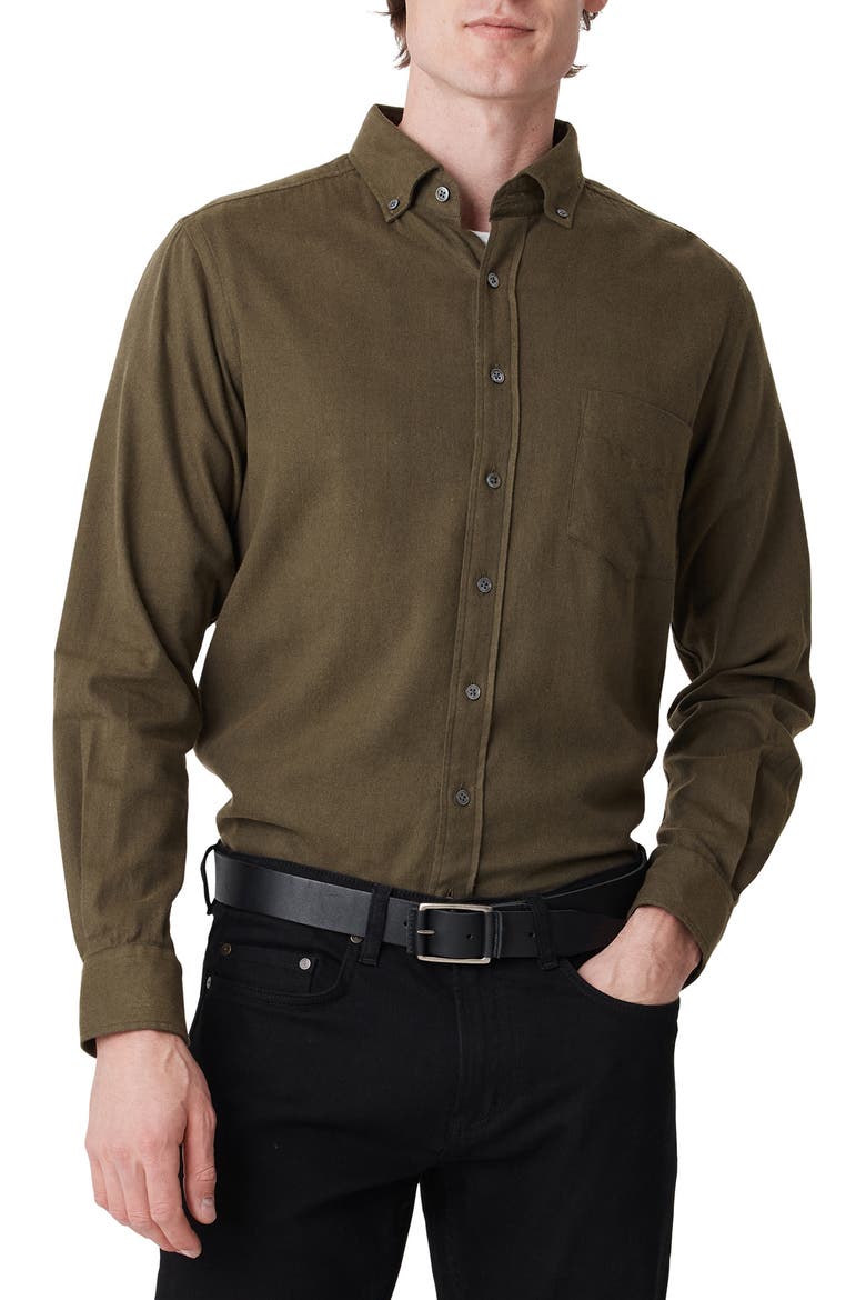 Barrhill Sports Fit Button-Down Shirt, Alternate, color, LODEN