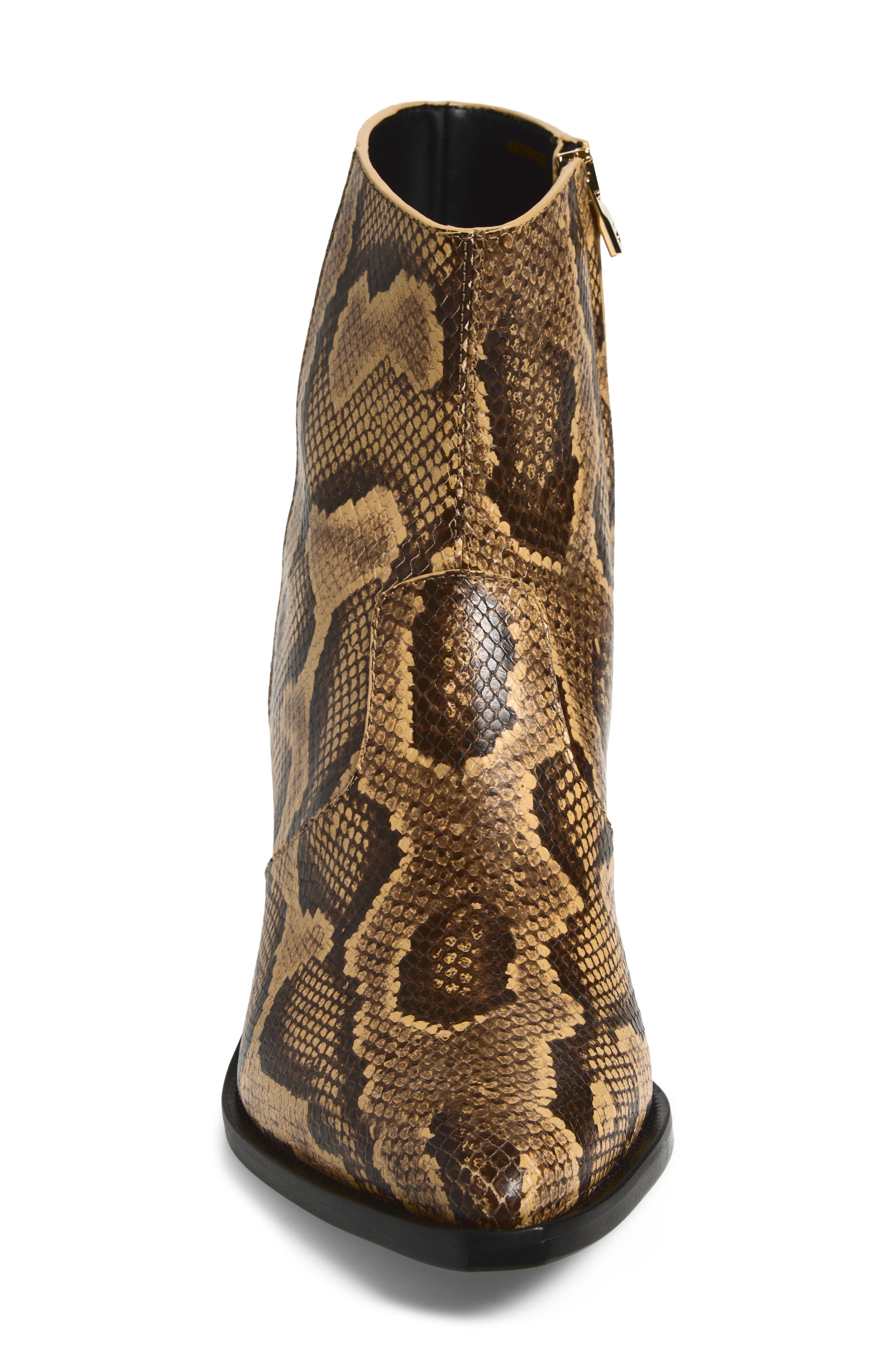 Ryder Python Embossed Pointed Toe Boot, Alternate, color, BROWN