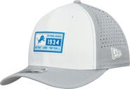 New Era Men's New Era White/Silver Detroit Lions Established Patch 9SEVENTY Adjustable Hat
