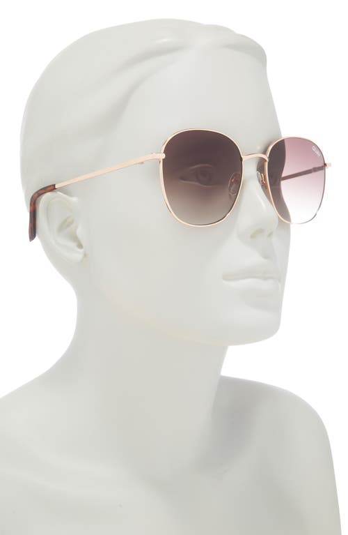 Quay Jezabell 57mm Round Sunglasses In Rose Gold Brown
