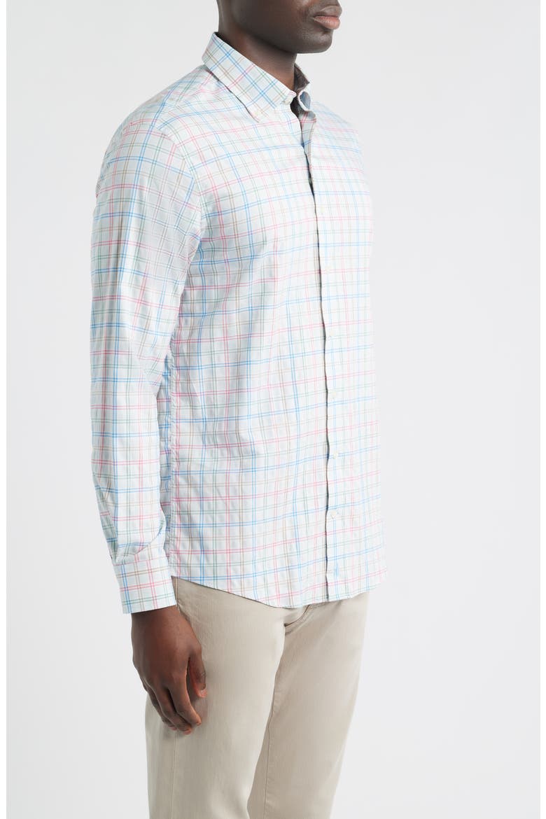 Bingham Tattersall Check Everyday Performance Button-Down Shirt, Alternate, color, GULF BLUE