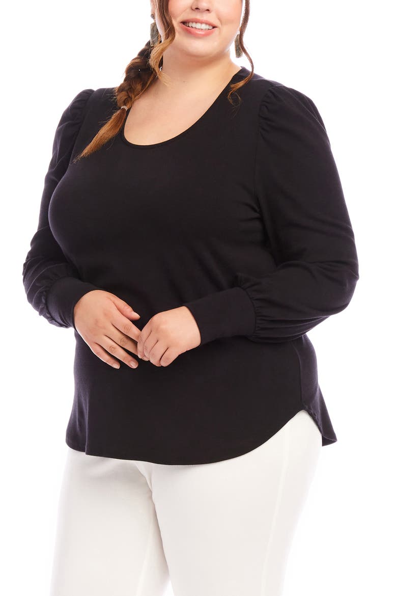 Puff Sleeve Top, Alternate, color, BLACK