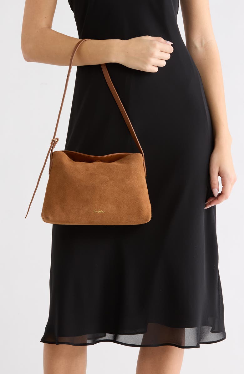 Sam Edelman Harlyn Suede Shoulder Bag, Alternate, color, Caramel