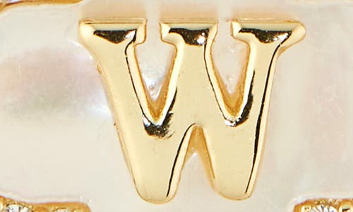 Argento Vivo Sterling Silver Clover Mother-of-pearl Initial Pendant Necklace In Gold