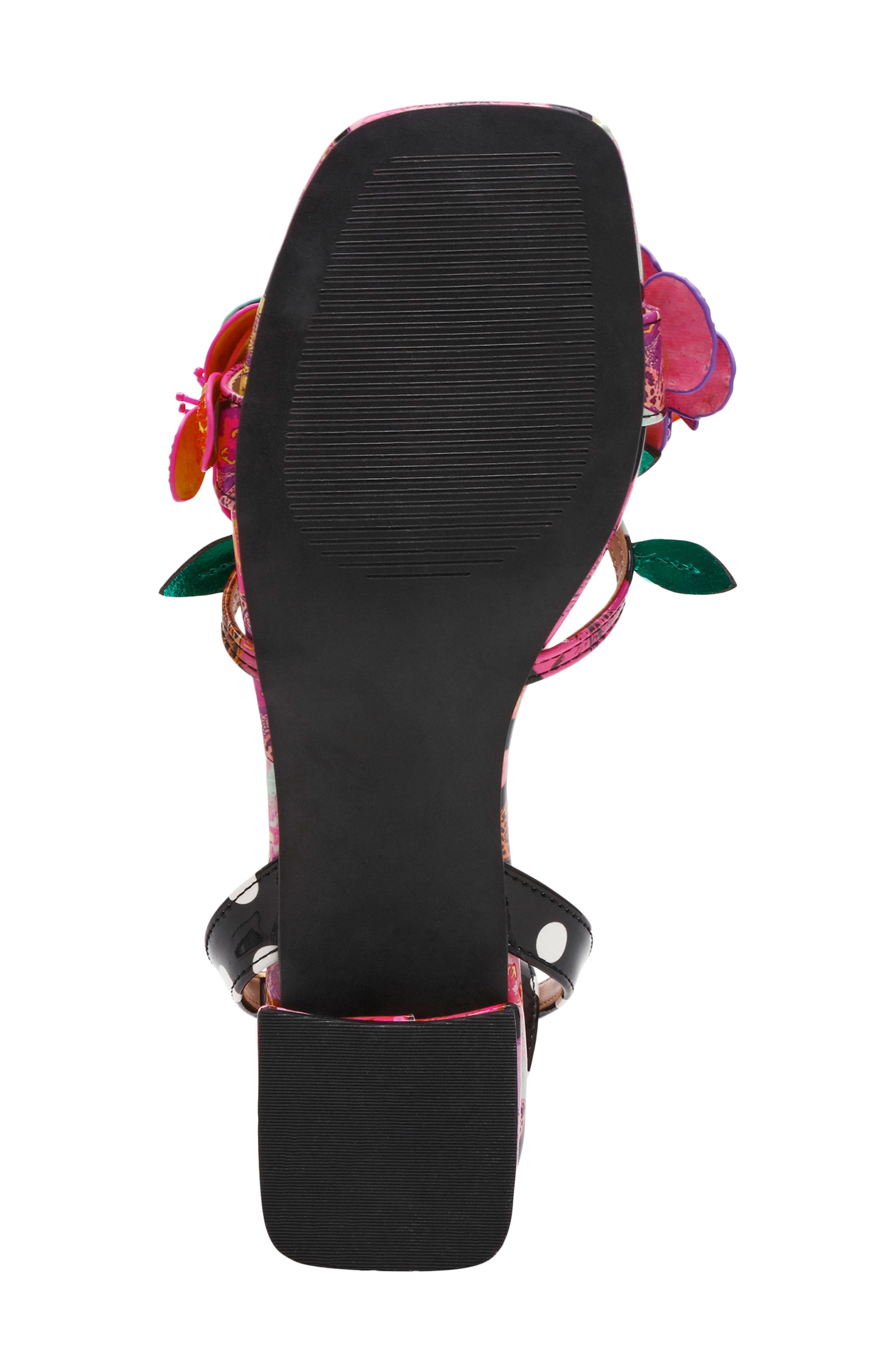 Betsey Johnson Maranda Ankle Strap Sandal, Alternate, color, Black Multi