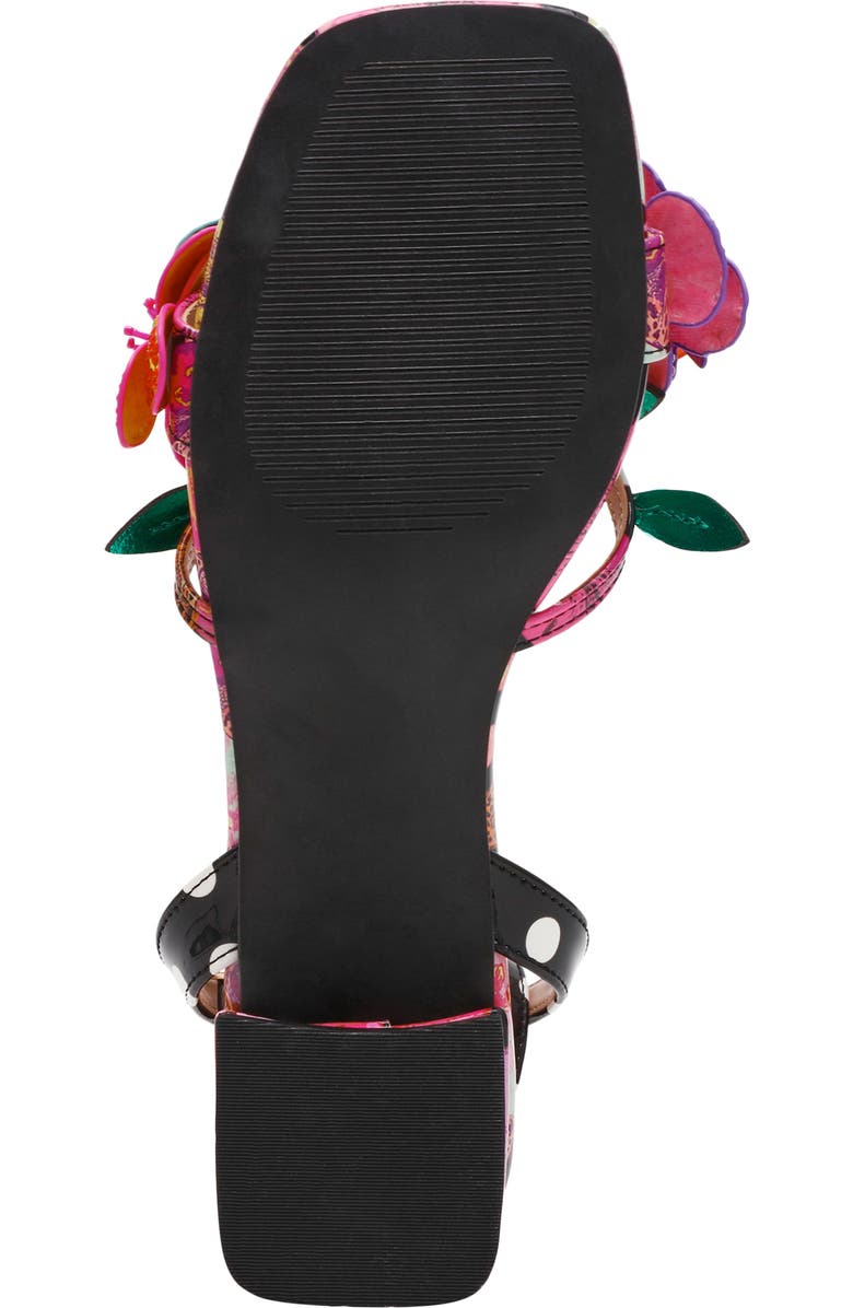 Betsey Johnson Maranda Ankle Strap Sandal, Alternate, color, Black Multi