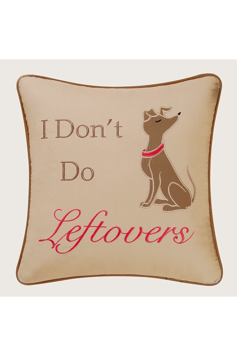 Do Leftovers Quilted Accent Pillow 16" x 16", Main, color, Brown