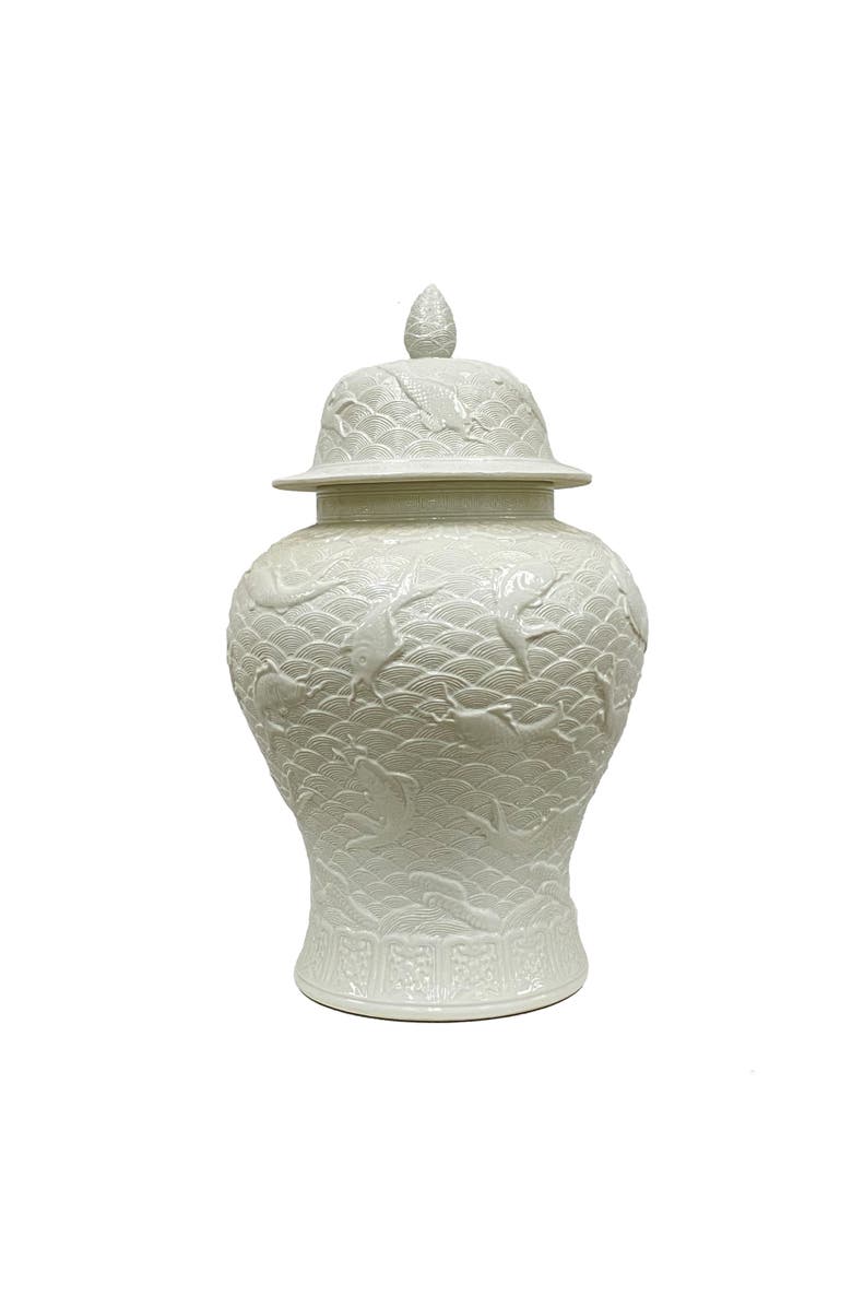 Winward Home Koi Relief Pot, Main, color, White