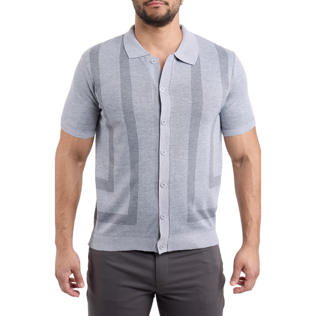 Spring + Mercer Stripe Polo Sweater In Green
