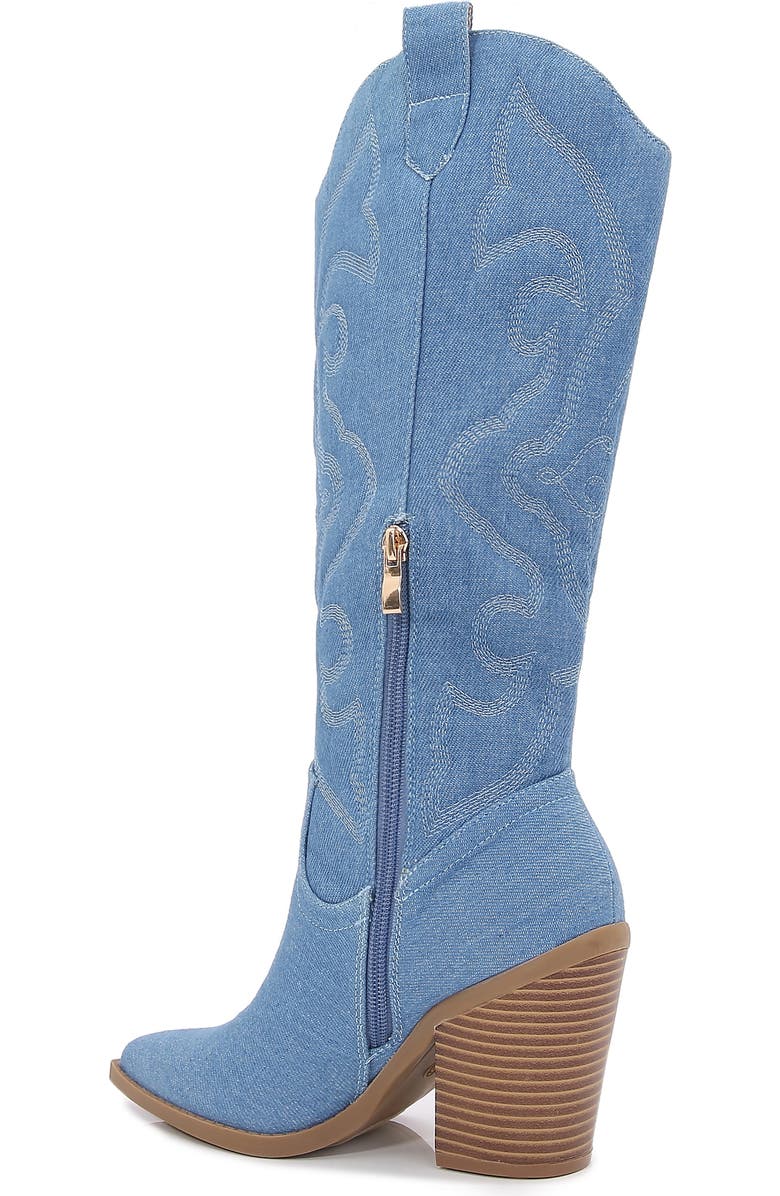 BERNESS Metallic Quilted Cowboy Boot, Alternate, color, Denim