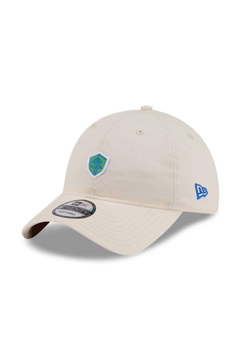 Men's New Era Beige Seattle Sounders FC Micro Team Logo 9TWENTY Adjustable Hat, Main, color, Beige