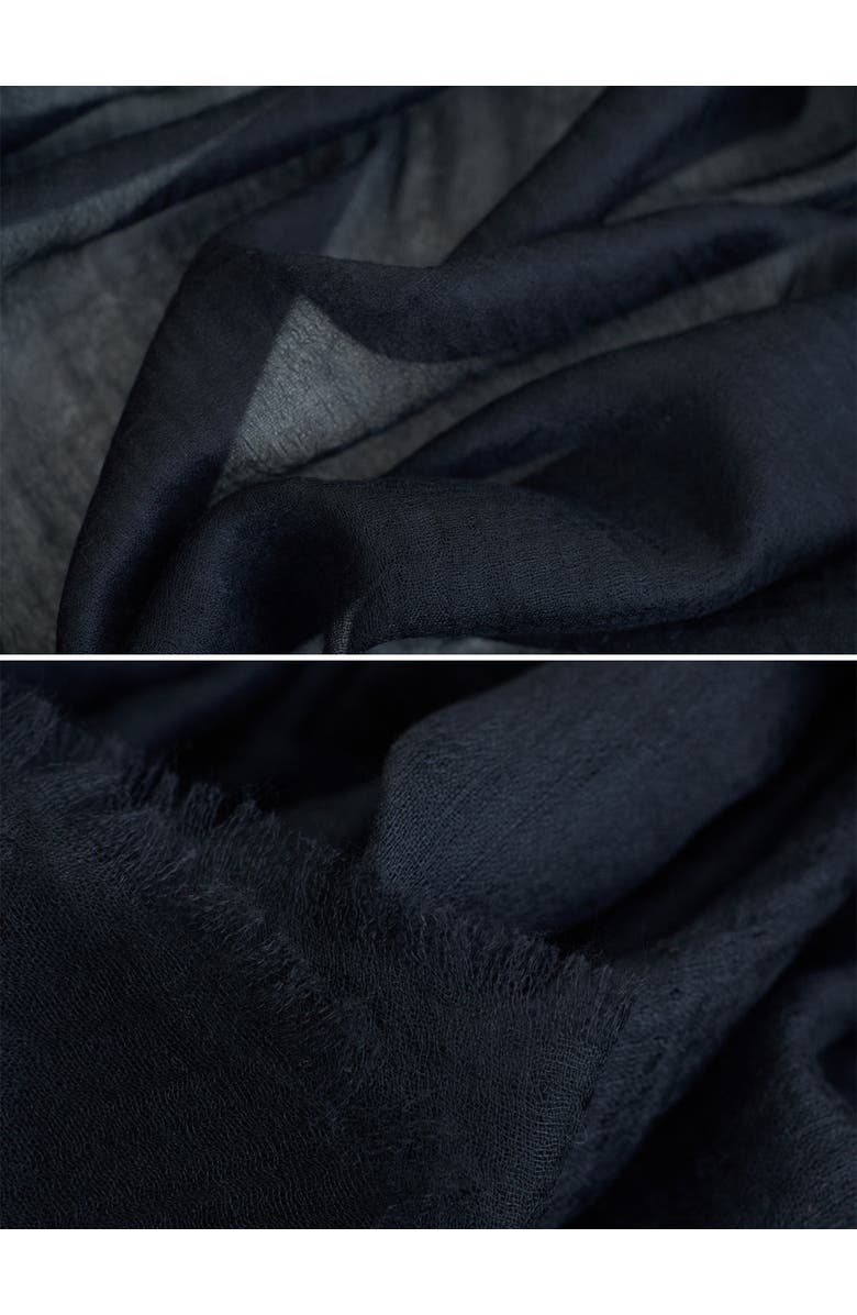 Lost Pattern "Featherlight" Oversized Cashmere Scarf, Alternate, color, Black