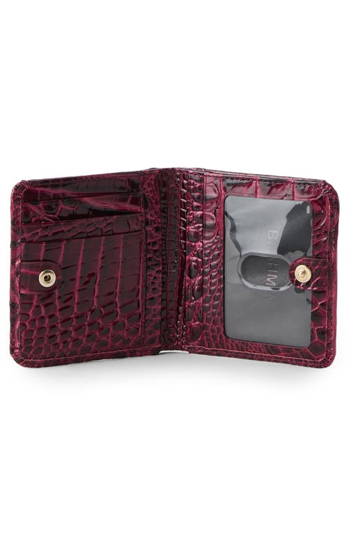 Brahmin Jane Croc Embossed Leather Wallet In Pink