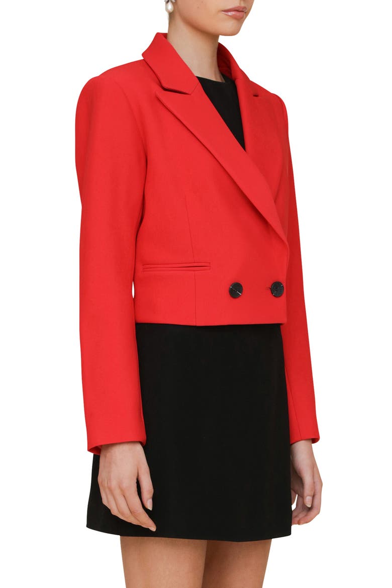 Boxy Crop Blazer, Alternate, color, RED