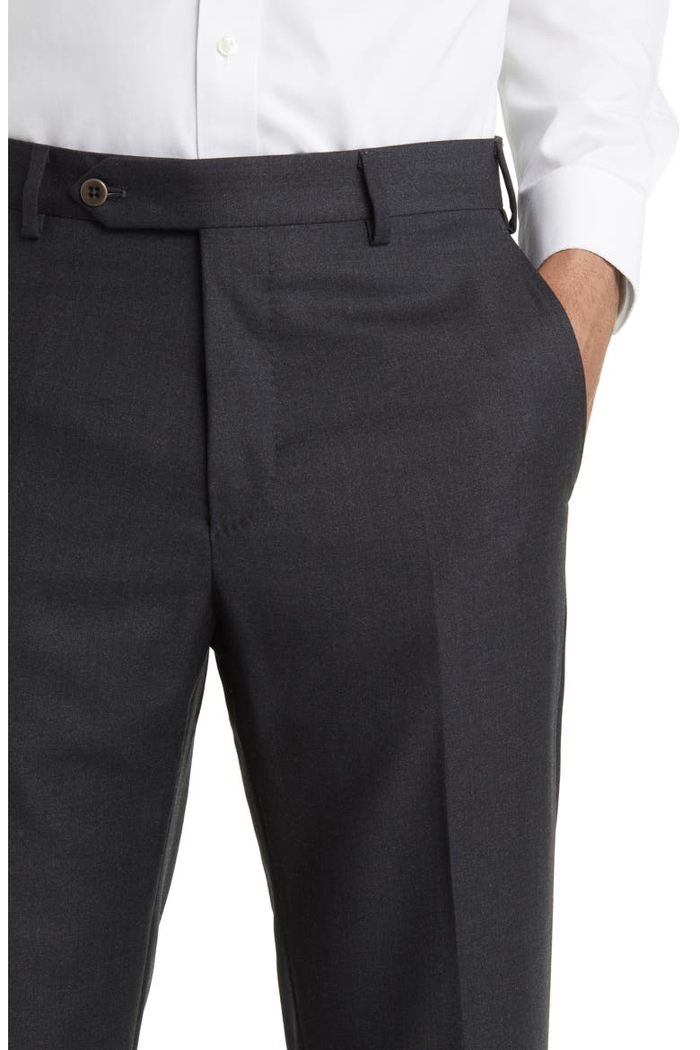 Devon Super 110s Serge Trousers, Alternate, color, DARK GREY