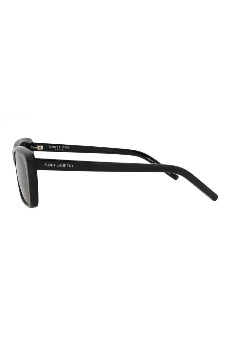 58mm Rectangular Sunglasses, Alternate, color, BLACK BLACK BLACK
