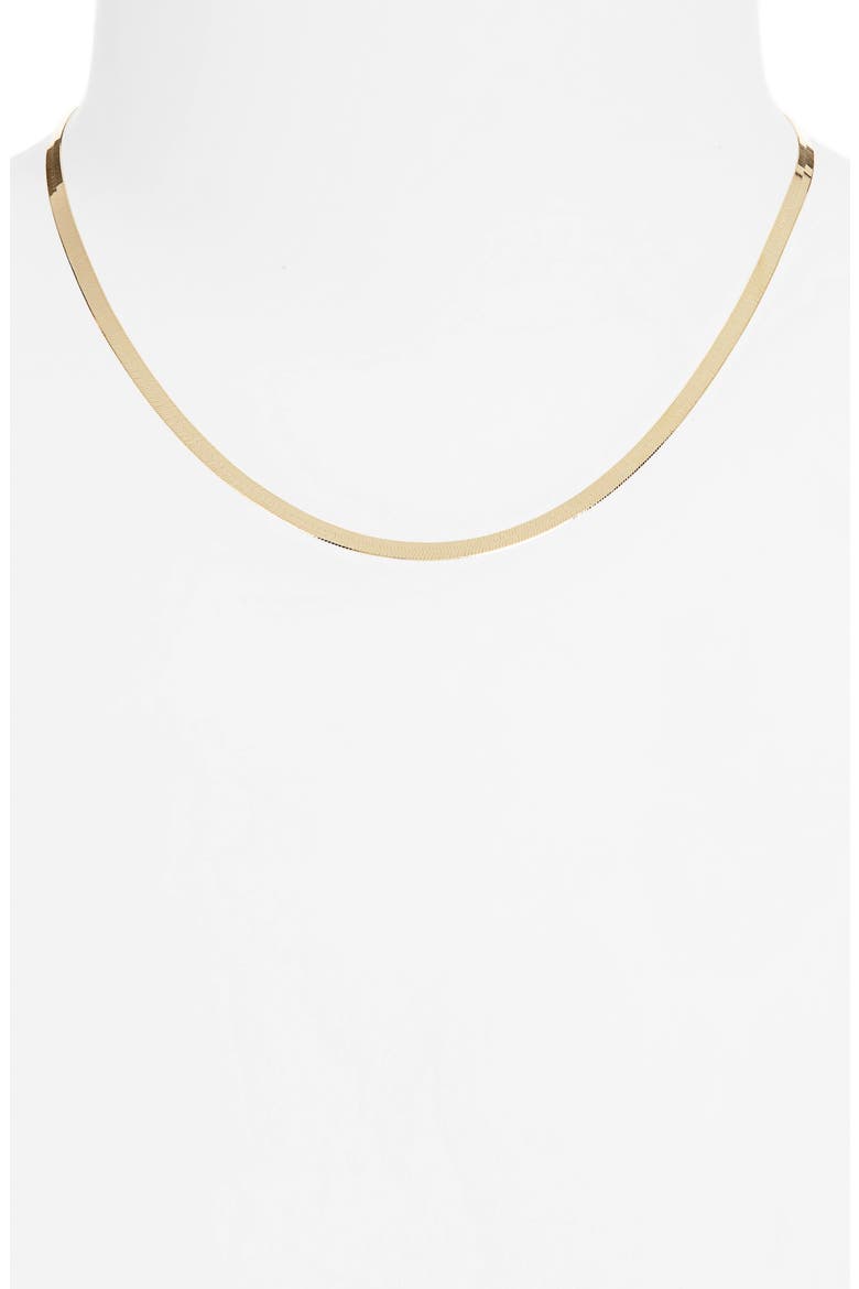 Herringbone Chain Necklace, Alternate, color, GOLD