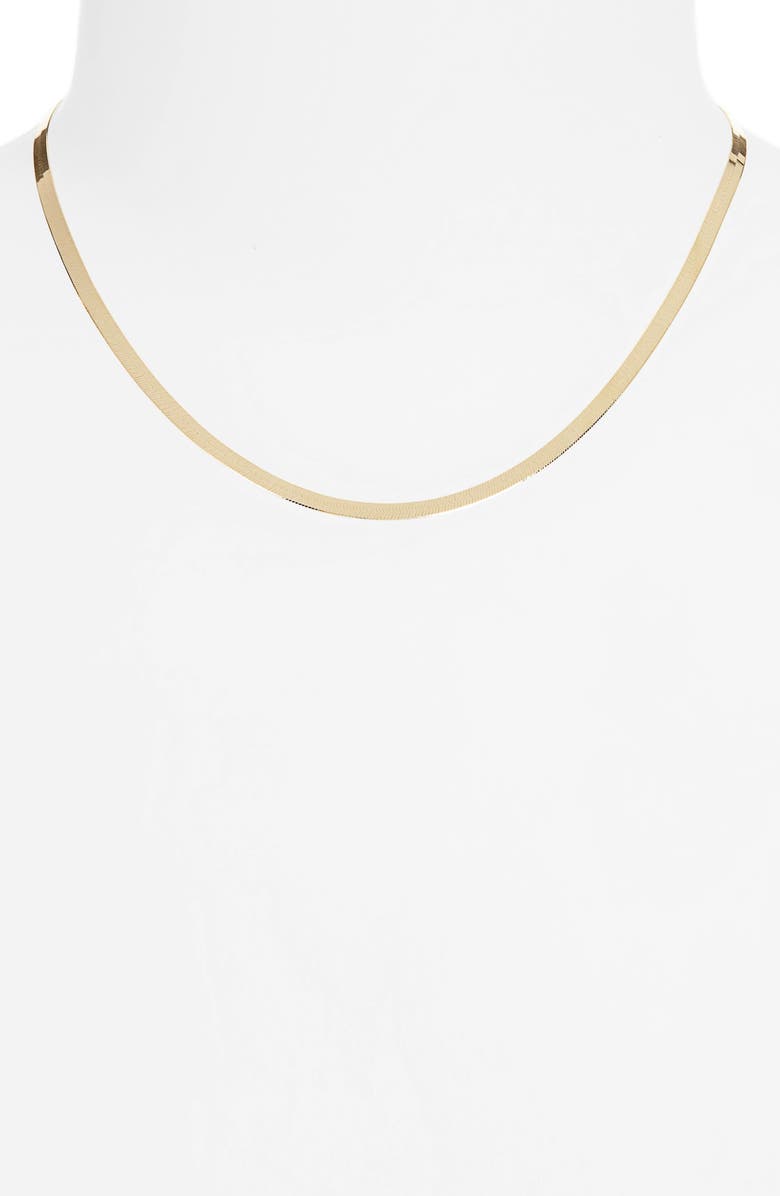 Argento Vivo Sterling Silver Herringbone Chain Necklace, Alternate, color, Gold